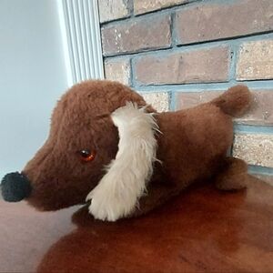 Dachshund Brown Beige Ears CM Paula 1977 Vintage Plush USA Made Weiner Dog 13"